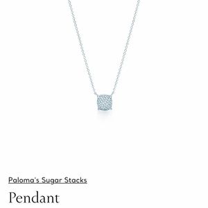 Tiffany & Co sugar stack white gold diamond necklace